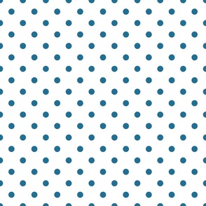 White With Blue Polka Dots - Medium (Fall Rainbow Collection)