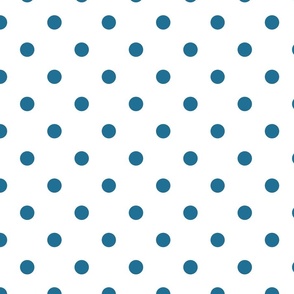 White With Blue Polka Dots - Large (Fall Rainbow Collection)