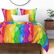 Very Rainbow! Rainbow Argyle - Bright Rainbow Gay Pride Colors with Diamonds -- 67.91in x 56.49in repeat -- 150dpi (Full Scale)