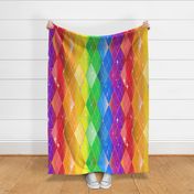 Very Rainbow! Rainbow Argyle - Bright Rainbow Gay Pride Colors with Diamonds -- 67.91in x 56.49in repeat -- 150dpi (Full Scale)