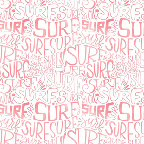 Surf lettering pink watercolor