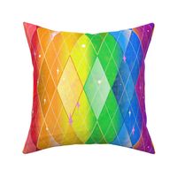 Very Rainbow! Rainbow Argyle - Bright Rainbow Gay Pride Colors with Diamonds -- 33.96in x 28.24in repeat -- 300dpi (50% of Full Scale)