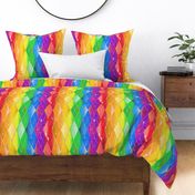 Very Rainbow! Rainbow Argyle - Bright Rainbow Gay Pride Colors with Diamonds -- 33.96in x 28.24in repeat -- 300dpi (50% of Full Scale)