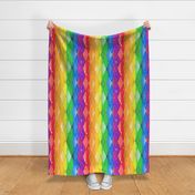 Very Rainbow! Rainbow Argyle - Bright Rainbow Gay Pride Colors with Diamonds -- 33.96in x 28.24in repeat -- 300dpi (50% of Full Scale)