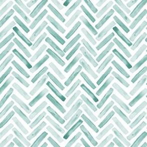 small // watercolor herringbone chevron seafoam green 