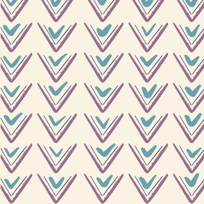 Harmony Chevron: Purple and Teal Triangles