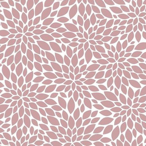 Dahlia Blossoms Pattern - Pale Mauve and White