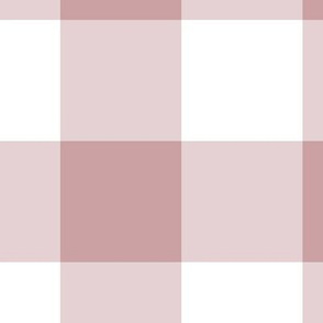 Extra Jumbo Gingham Pattern - Pale Mauve and White