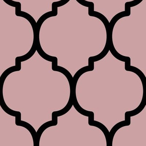 Extra Large Moroccan Pattern - Pale Mauve and Black