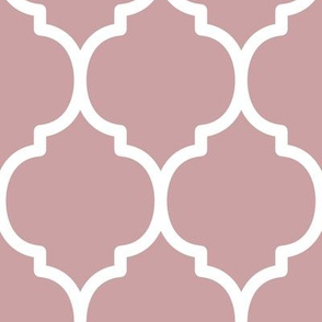 Extra Large Moroccan Pattern - Pale Mauve and White