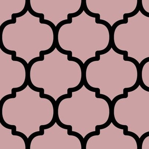 Large Moroccan Pattern - Pale Mauve and Black