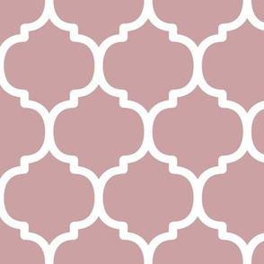 Large Moroccan Pattern - Pale Mauve and White