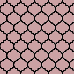 Moroccan Pattern - Pale Mauve and Black