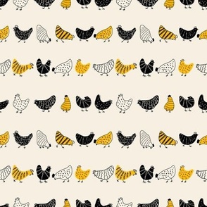 Yellow and Black Chickens