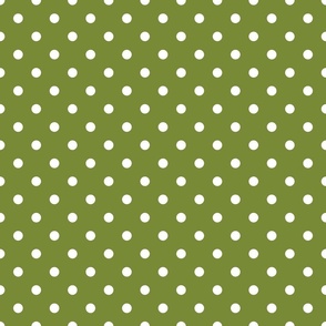 Olive With White Polka Dots - Medium (Fall Rainbow Collection)