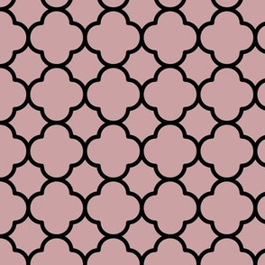 Quatrefoil Pattern - Pale Mauve and Black