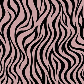 Zebra Pattern - Pale Mauve and Black