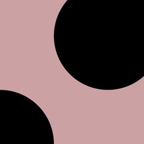 Jumbo Polka Dot Pattern - Pale Mauve and Black