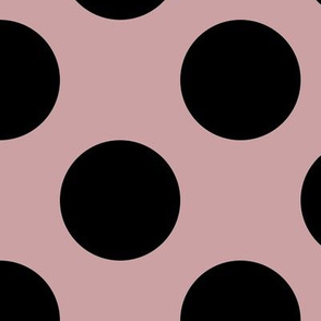 Large Polka Dot Pattern - Pale Mauve and Black