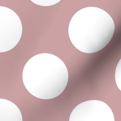 Large Polka Dot Pattern - Pale Mauve and White