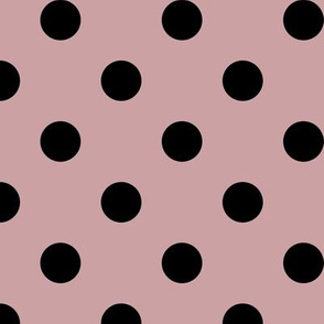 Big Polka Dot Pattern - Pale Mauve and Black