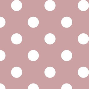 Big Polka Dot Pattern - Pale Mauve and White