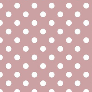Polka Dot Pattern - Pale Mauve and White