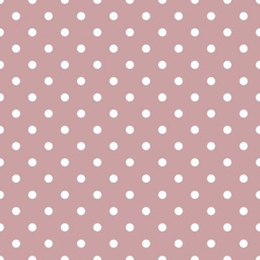 Small Polka Dot Pattern - Pale Mauve and White