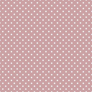 Tiny Polka Dot Pattern - Pale Mauve and White