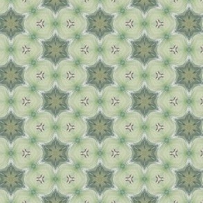 Pale Green Abstract Flowers