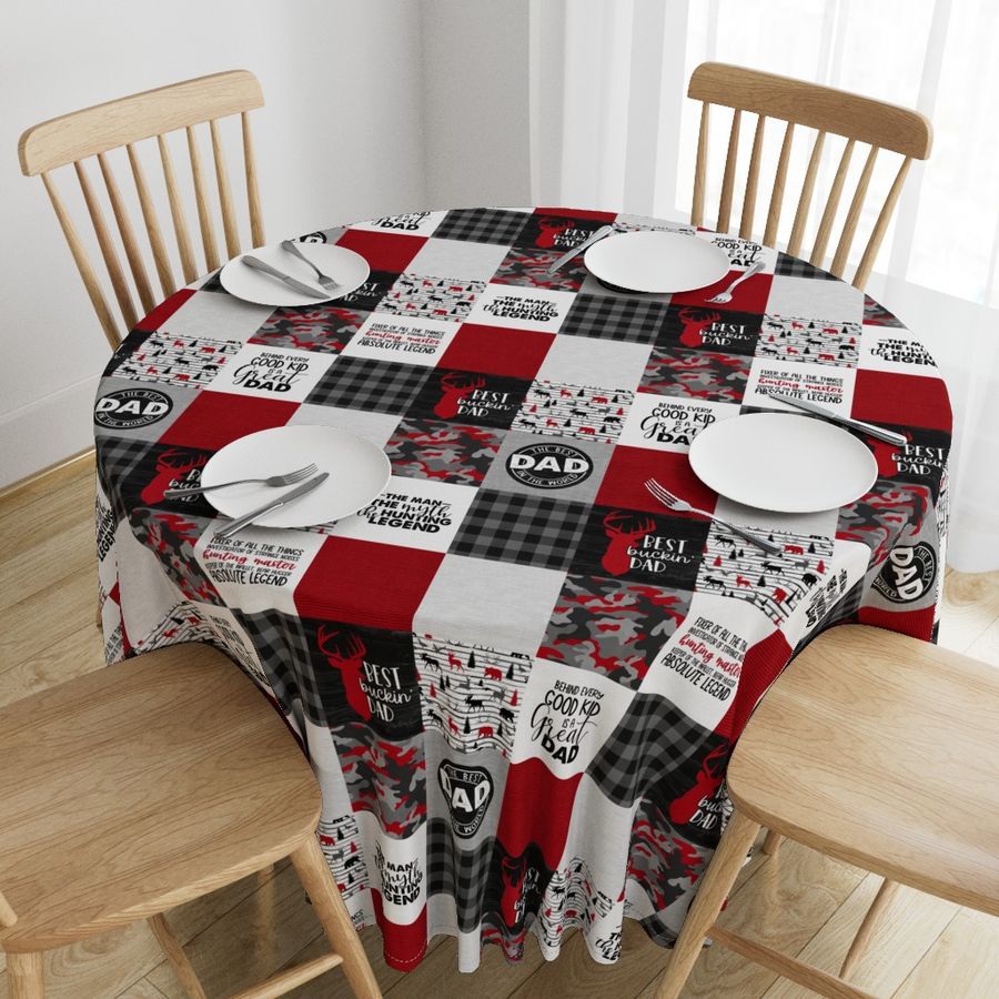 Hunting Dad//Red&Black - Wholecloth Cheater Quilt