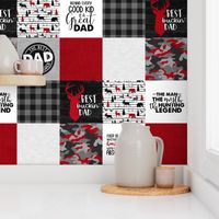 Hunting Dad//Red&Black - Wholecloth Cheater Quilt