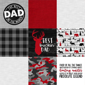 Hunting Dad//Red&Black - Wholecloth Cheater Quilt