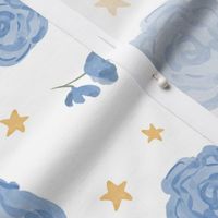 blue floral with stars