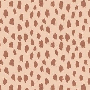 Painted dash /animal spots - small - Russet &  Baby Pink