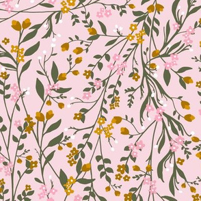 TANGLED Retro Forest Pink Mustard