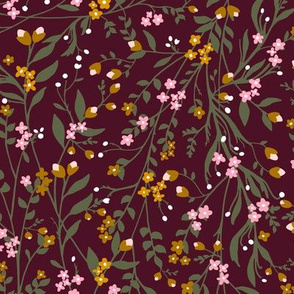 TANGLED Retro Wine Forest Pink Mustard