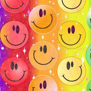 Very Rainbow! Rainbow Smiley Face Smileys! -- 67.91in x 56.49in repeat -- 150dpi (Full Scale)
