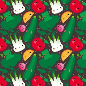 Kawaii Vegetables Garden Pattern