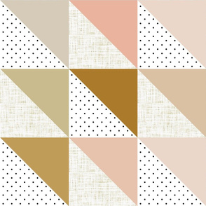 half square triangle wholecloth: tortilla, 38-9, latte, linen, 39-9, cider, hazelwood, latte linen