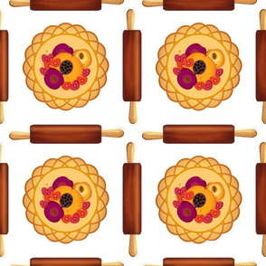 stone fruit pies and rolling pins 3D