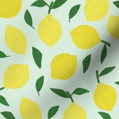 mint gouache painted lemons