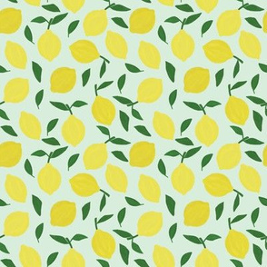 small mint gouache painted lemons