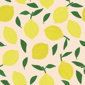 creme orange gouache painted lemons