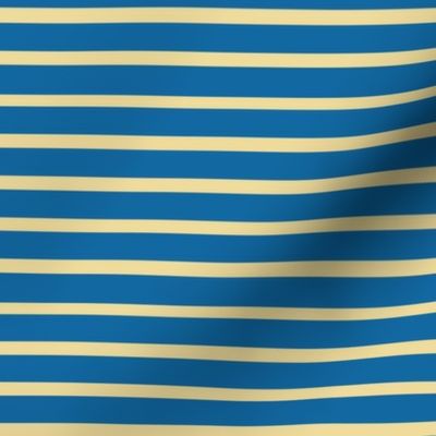 Venetian Stripe — blue &  butter yellow