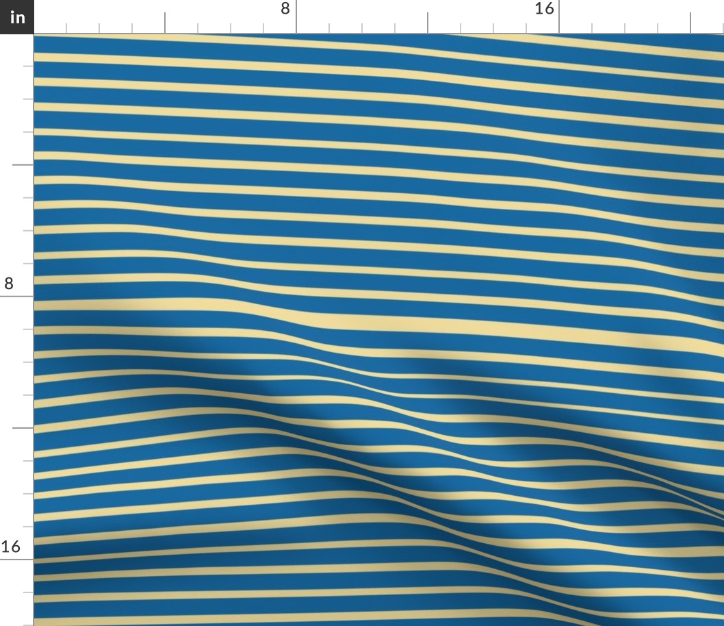 Venetian Stripe — blue &  butter yellow