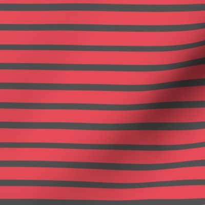 Venetian Stripe — cherry & charcoal