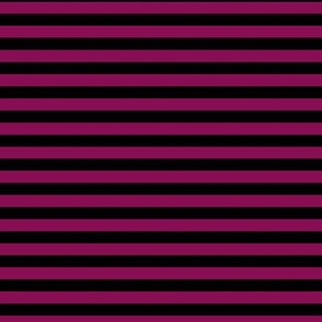 Horizontal Bengal Stripe Pattern - Deep Magenta and Black