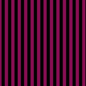 Vertical Bengal Stripe Pattern - Deep Magenta and Black