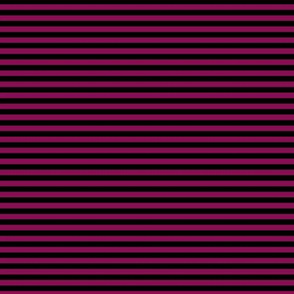 Small Horizontal Bengal Stripe Pattern - Deep Magenta and Black